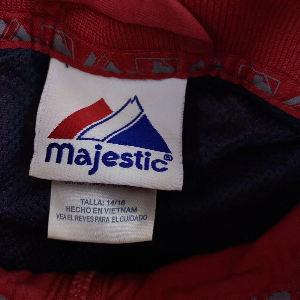 Boston Red Sox Jacket YOUTH 14/16 Red MLB Baseball Full Zip Windbreaker Majestic